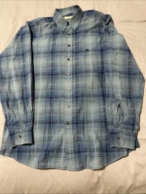 Burberry Blue Plaid Long-Sleeve Button-Down Shirt